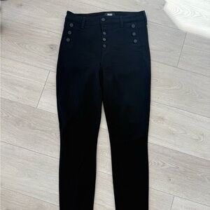 PAIGE Black Skinny Button-Up Jeans